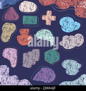 Abstract shape grunge texture elements hand drawn vector Stock Vector