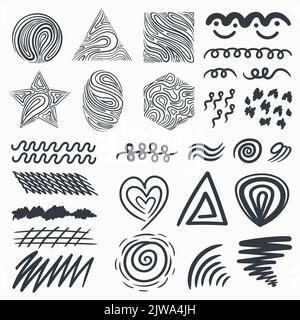 Abstract line art elements vector set collection Stock Vector