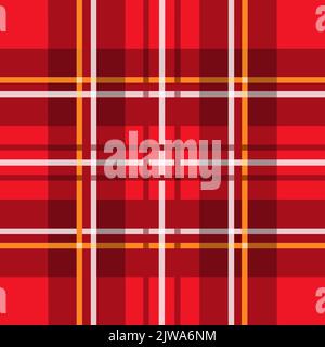 Red Tarkan seamless texture. Vector Illustration of National Scottish cloth pattern. Stock Vector
