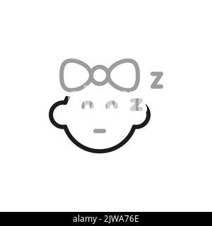 Simple of about baby Related Vector Line Icon. Contains such Icon as girl sleeping. Stock Vector