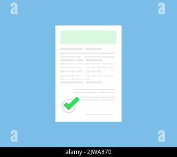 Document inspection or assessment evaluation logo design. Contract review, analysis, inspection of agreement contract, verification vector design. Stock Vector
