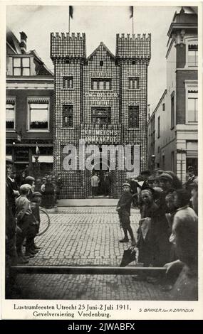 Lustrum parties Utrecht 25 June - 2 July 1911. Facade decoration Vredenburg. Stock Photo