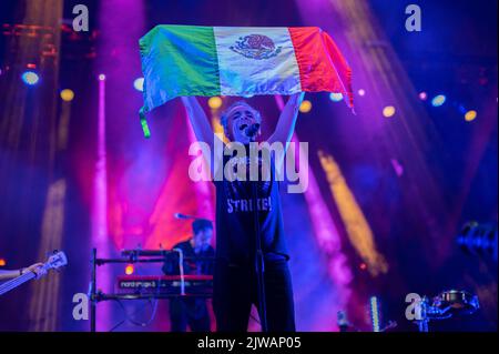 Mexican band Cafe Tacvba performing live at Vive Latino 2022 Music Festival in Zaragoza, Spain Stock Photo