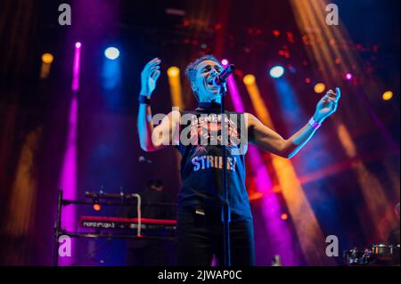 Mexican band Cafe Tacvba performing live at Vive Latino 2022 Music Festival in Zaragoza, Spain Stock Photo