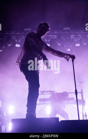 Mexican band Cafe Tacvba performing live at Vive Latino 2022 Music Festival in Zaragoza, Spain Stock Photo