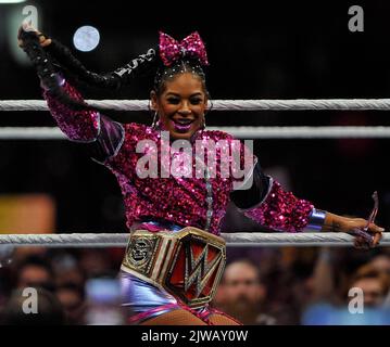 September 3, 2022, Cardiff: Wales Bianca Belair during WWE Clash at the
