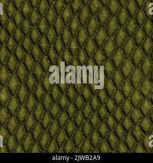 Alligator skin texture. Crocodile seamless pattern, reptile scales green moss wild tropical animal. Crocodile pattern skin illustration, texture backg Stock Vector