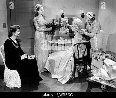 Helen Broderick, Helen Vinson, Ann Blyth, on-set of the Film, 'Chip Off The Old Block', Universal Pictures, 1944 Stock Photo