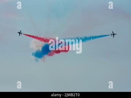 The Red Arrows display at Blackpool Air Show, August 13th 2022 Stock Photo