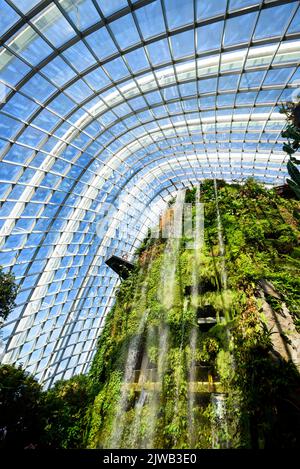 Cloud forest greenhouse - botanical garden in Marina Bay, Singapore Stock Photo