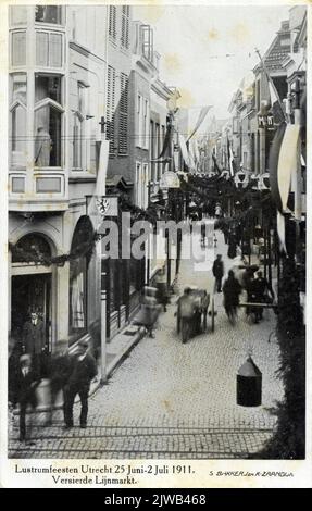 Lustrum parties Utrecht 25 June - 2 July 1911. Decorated line market. Stock Photo