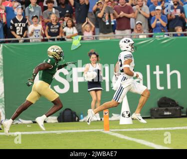 BYU wide receiver Puka Nacua (12) is in motion during an NCAA college