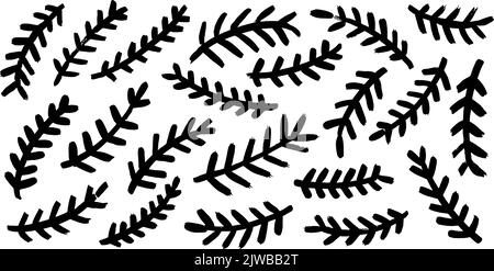 Fir tree vector branches, evergreen vector set. Stock Vector