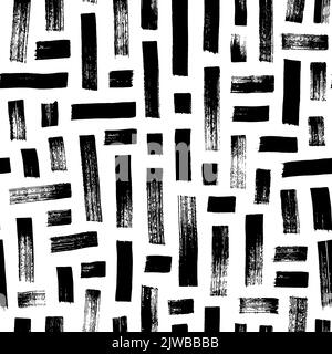 Hand drawn vector maze geometric seamless pattern. Stock Vector