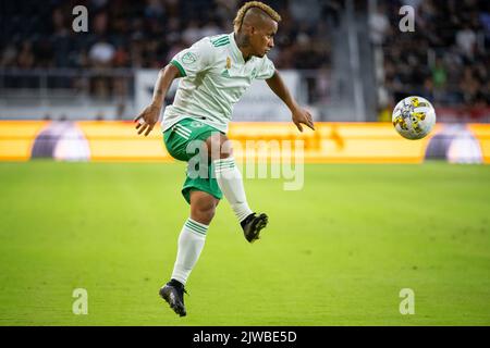 Washington, USA. 04th Sep, 2022. Rapids forward Michael Barrios controls a pass during a DC United vs Colorado Rapids Major League Soccer (MLS) match that ended 0-0, at Audi Field in Washington, DC, on Sunday, September 4, 2022. (Graeme Sloan/Sipa USA) Credit: Sipa USA/Alamy Live News Stock Photo