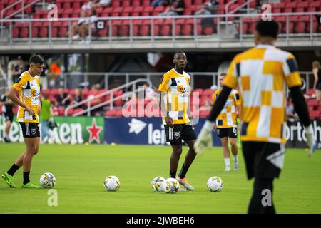 Washington, USA. 04th Sep, 2022. United forward Christian Benteke is seen during warmups before a DC United vs Colorado Rapids Major League Soccer (MLS) match at Audi Field in Washington, DC, on Sunday, September 4, 2022. (Graeme Sloan/Sipa USA) Credit: Sipa USA/Alamy Live News Stock Photo