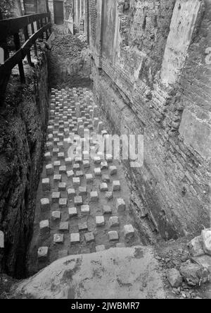 Image of the reinforcement of the foundations on the west side of the ...