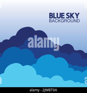 Blue sky with clouds background vector illustration design. Stock Vector