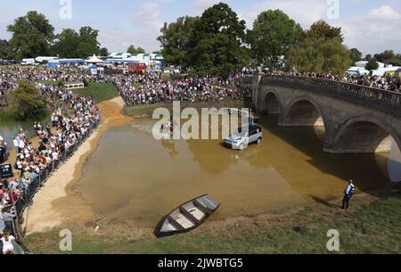 Stamford, UK. 03rd Sep, 2022. Tim Price on Bango on the third day of the Land Rover Burghley Horse Trials, at Burghley House, Stamford, Lincolnshire, UK, on September 3, 2022. Credit: Paul Marriott/Alamy Live News Stock Photo