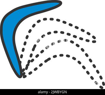 Icon Of Boomerang. Editable Bold Outline With Color Fill Design. Vector Illustration. Stock Vector