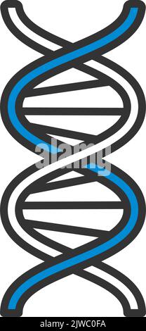DNA Icon. Editable Bold Outline With Color Fill Design. Vector ...