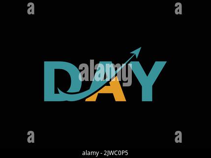 DAY Flight Travel day logo design template Plane d a y Destination Day aeroplane Stock Vector