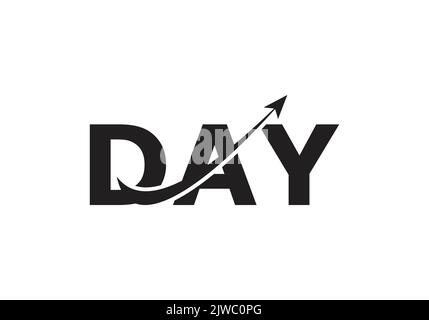 DAY Flight Travel day logo design template Plane d a y Destination Day aeroplane Stock Vector