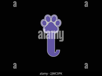 I Paw Cat Dog Paw Initial Monogram Letter i Logo Design Vector Template i Letter Logo Design Stock Vector