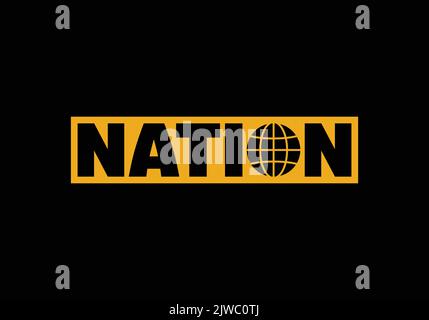 Nation World Globe Map Logo Design Icon Template Stock Vector