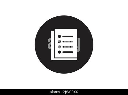 Clipboard Reading Text Paper Logo Design Template Stock Vector