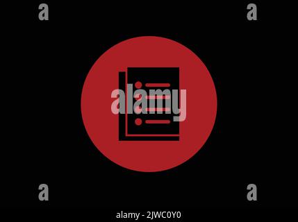 Clipboard Reading Text Paper Logo Design Template Stock Vector