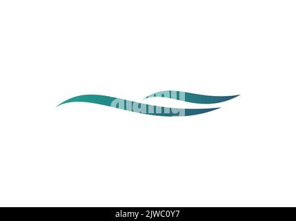 Ocean Wave Water Icon Logo Design Vector Template for Multi-purpose Stock Vector