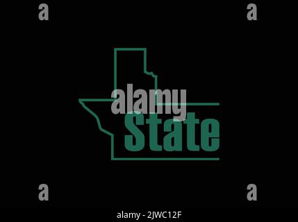 State Texas USA Logo Design Outline Texas Map Icon Design Template Stock Vector