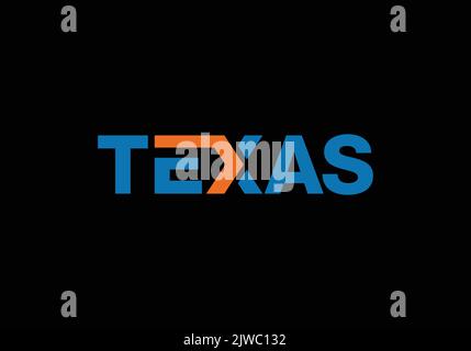 TEXAS Creative Modern Wordmark Logo Design Template Stock Vector