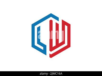 LW Initial Monogram Letter lw Logo Design Vector Template l w Letter Logo Design Stock Vector