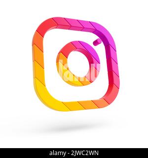 Instagram - realistic 3D social media logo floating isolated on a white ...