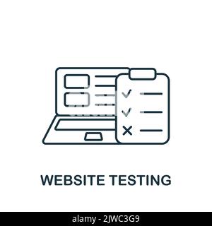 Website Testing icon. Line simple Web Development icon for templates, web design and infographics Stock Vector
