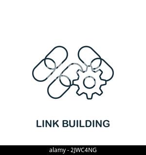 Link Building icon. Line simple Web Development icon for templates, web design and infographics Stock Vector