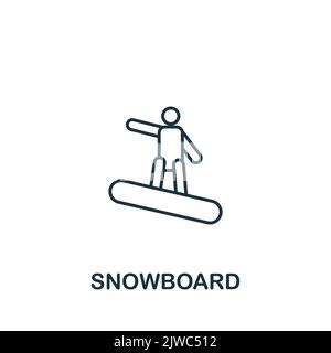 Snowboard icon. Line simple icon for templates, web design and infographics Stock Vector