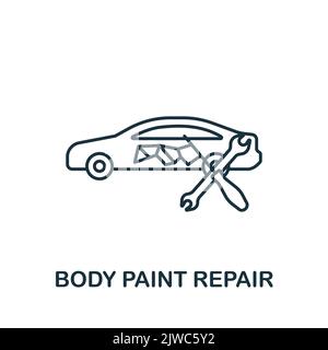 Body Paint Repair icon. Line simple line Car Service icon for templates, web design and infographics Stock Vector