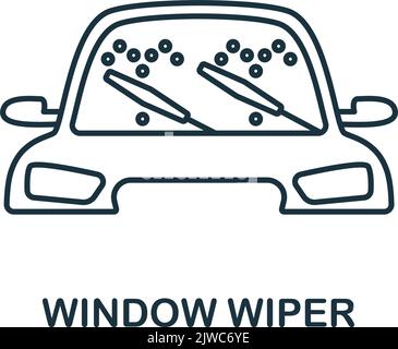 Window Wiper icon. Line simple line Car Service icon for templates, web design and infographics Stock Vector
