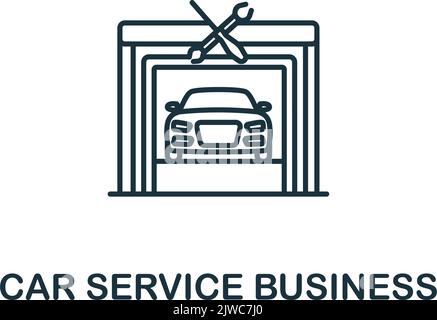 Car Service Business icon. Line simple line Car Service icon for templates, web design and infographics Stock Vector