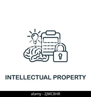 Intellectual Property icon. Line simple Crowdfunding icon for templates, web design and infographics Stock Vector