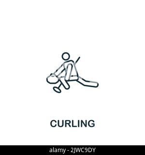 Curling icon. Line simple icon for templates, web design and infographics Stock Vector