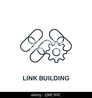Link Building icon. Line simple Web Development icon for templates, web design and infographics Stock Vector
