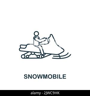 Snowmobile icon. Line simple icon for templates, web design and infographics Stock Vector