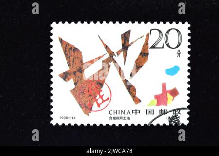 CHINA - CIRCA 1996: A stamp printed in China shows Treasuring Land ,circa 1996 Stock Photo