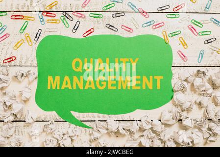 Handwriting text Quality ManagementMaintain Excellence Level High Standard Product Services. Word Written on Maintain Excellence Level High Standard Stock Photo