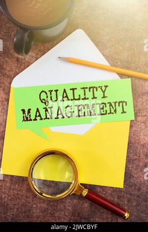 Handwriting text Quality ManagementMaintain Excellence Level High Standard Product Services. Business approach Maintain Excellence Level High Standard Stock Photo