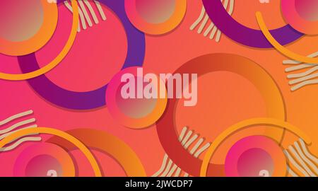 Pink and orange gradient premium abstract background with luxury geometric dark shapes. Exclusive wallpaper design for poster, brochure, website Stock Vector